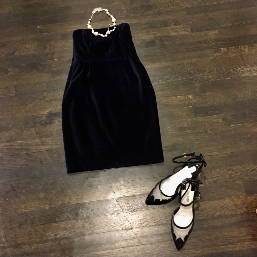 Club Monaco Navy Velvet Dress 0